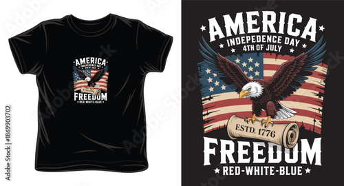 America independence day 4th of July eagle freedom design