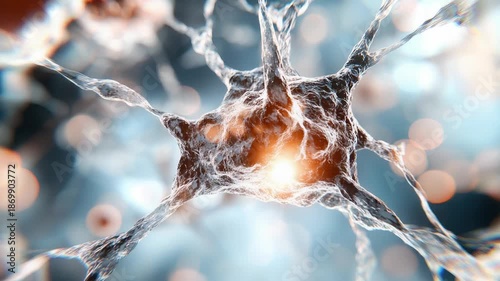 Electrifying neuron network firing and communicating pulses in highdefinition closeup