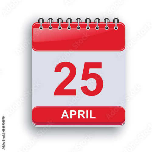 April 25 Daily Planner Page Modern Minimal