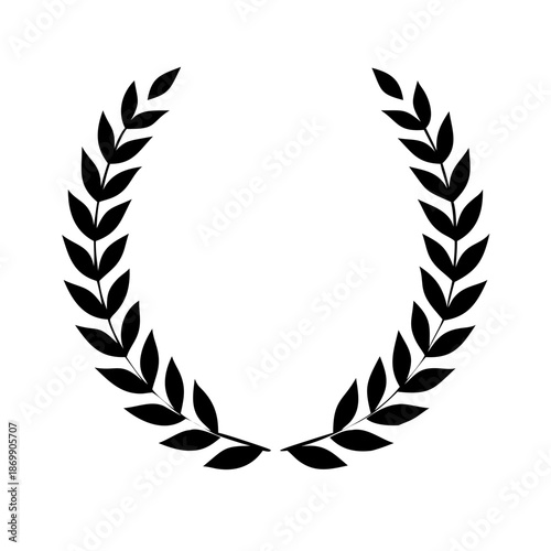 Elegant black laurel wreaths create a classic, decorative element perfect for awards, heraldry, and refined design projects.

