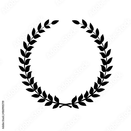 Elegant black laurel wreaths create a classic, decorative element perfect for awards, heraldry, and refined design projects.

