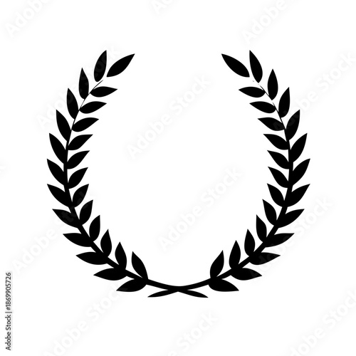 Elegant black laurel wreaths create a classic, decorative element perfect for awards, heraldry, and refined design projects.

