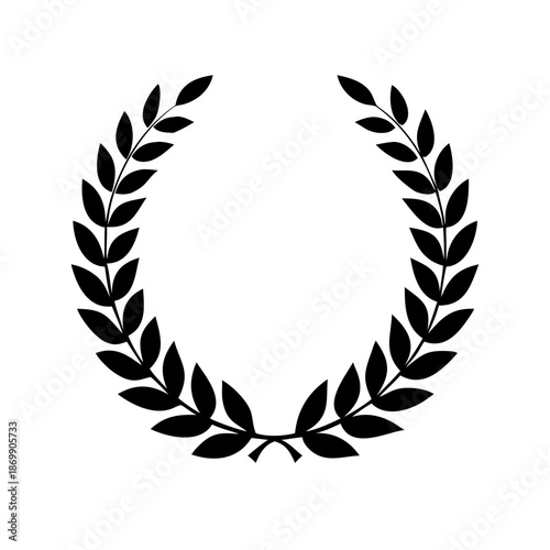 Elegant black laurel wreaths create a classic, decorative element perfect for awards, heraldry, and refined design projects.

