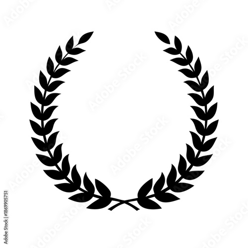Elegant black laurel wreaths create a classic, decorative element perfect for awards, heraldry, and refined design projects.

