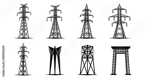 Various power transmission towers