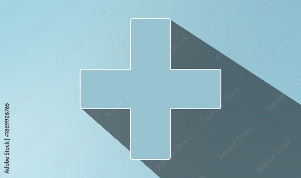 Obraz premium Abstract blue background with medical crosses and geometric shapes for healthcare and science concepts