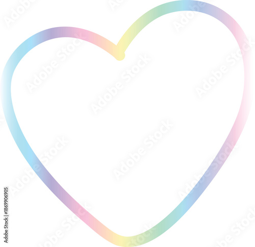 Rainbow Gradient Heart Outline