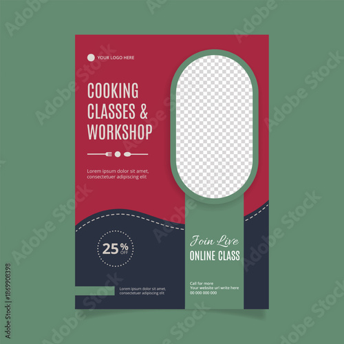 Cooking class chef training center flyer
