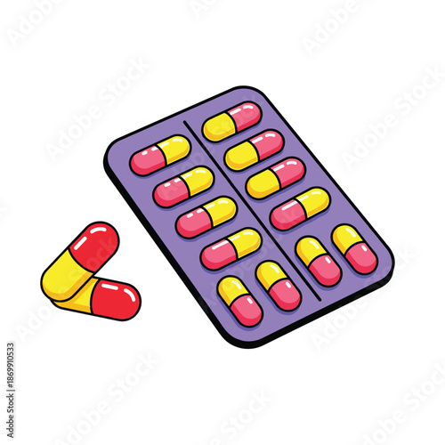Vibrant Pill Organizer Illustration