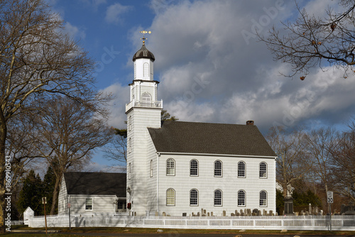 Setauket Presbyterian Church (1812), First Presbyterian Church of Brookhaven, and Burial Ground, historic church and cemetery. Setauket, Suffolk County, New York