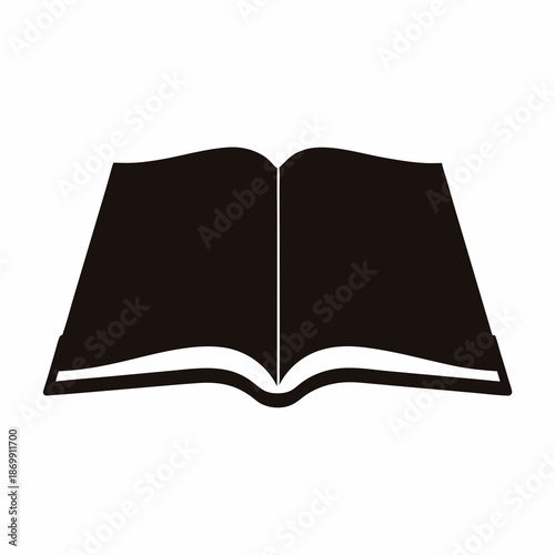 Open book icon representing knowledge, learning, education and literature theme style