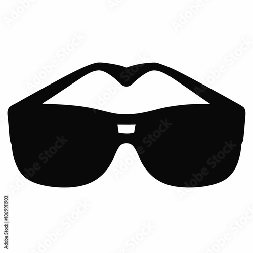 Black sunglasses frame with dark lenses and bold design illustration graphic