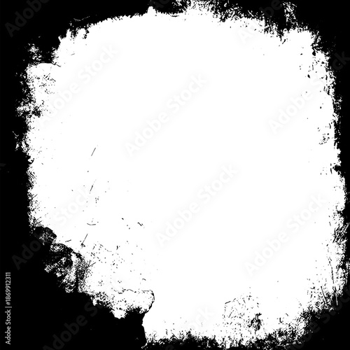 Grunge border texture background. Abstract frame overlay. PNG graphic illustration with transparent background.