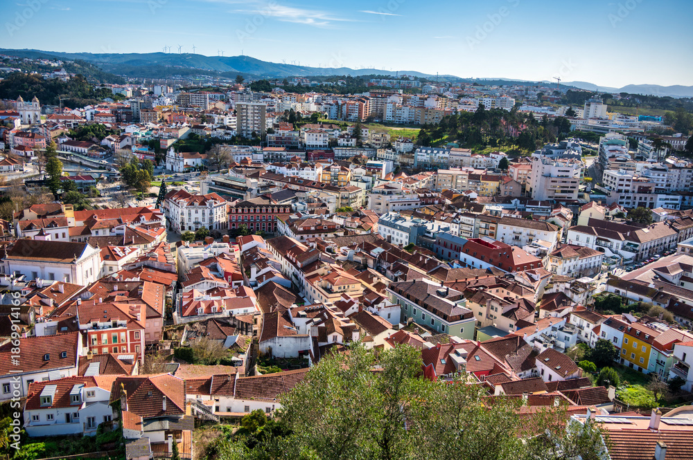 Fototapeta premium Panoramic cityscape of Leiria Portugal