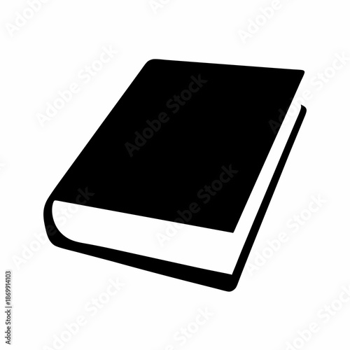 A Simple Black and White Depiction of a Closed Book Ready to Read
