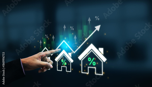 Fotografi Concept of real estate investment and a rising housing market
