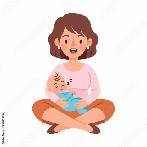 Mother breastfeeding baby nursing infant care.