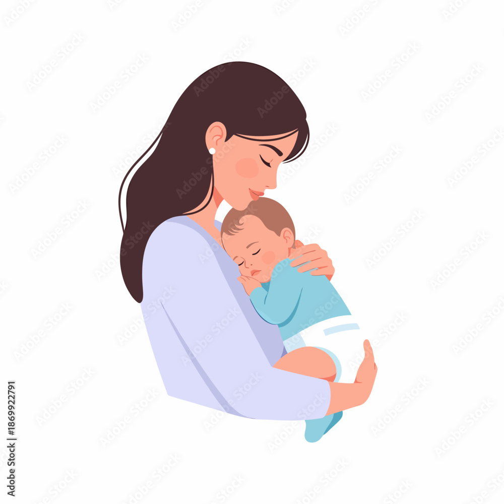 Obraz premium Mother holding newborn baby love and care.
