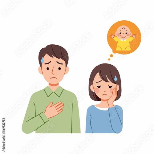 Couple in distress worried about child anxiety concern.