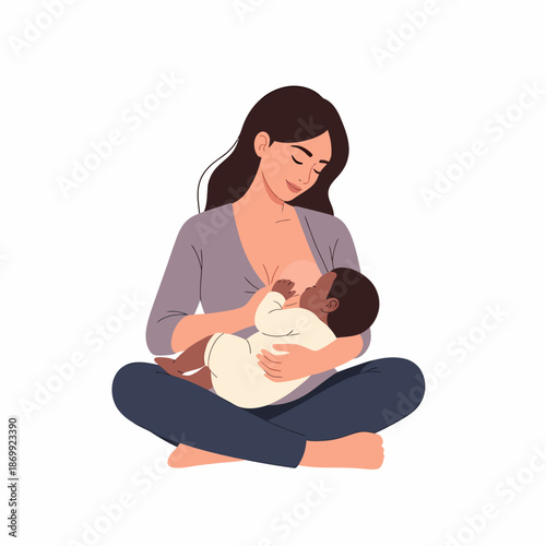Mother Breastfeeding Baby Nursing Motherhood Love.