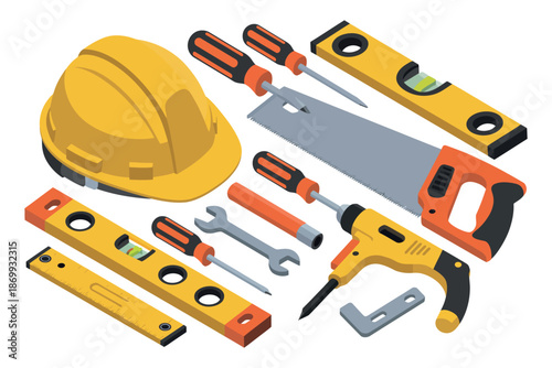 A collection of construction tools and equipment for building and renovation projects