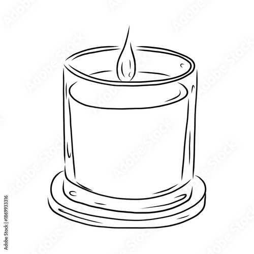 Candle Hand Drawn Lineart, Minimal Lineart Illustration, Vector Art