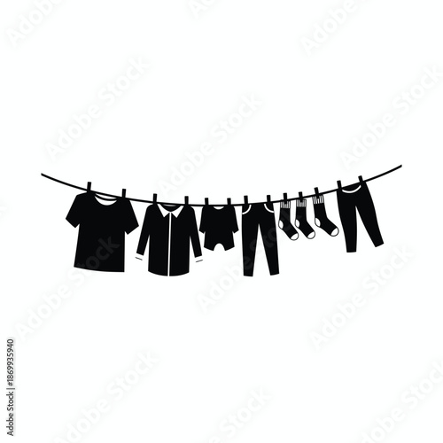 Clothes hanging on a line
