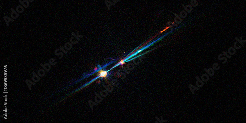 Animated blue space background loop with glowing stars, sun and moon, light beams and bright cosmic energy design