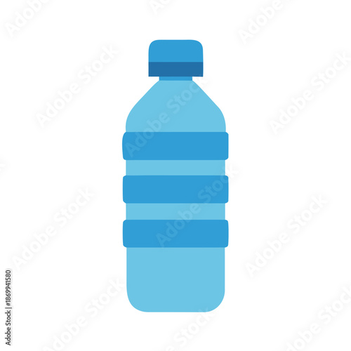 Simple Flat Design Illustration of a Blue Water Bottle on Black Background