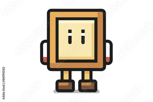 Stylized Pixel Silhouette Pause Icon Vector Graphic on White Background