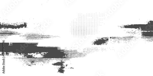 An abstract black ink grunge background with vintage paint splashes, featuring a dirty vector texture frame and dark splatter stains for a grungy old paper art design illustration