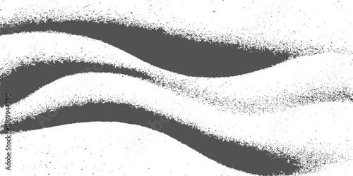 Vintage grunge illustration of black and white lips featuring a dirty ink splash texture and wave pattern design on a paper silhouette vector art background