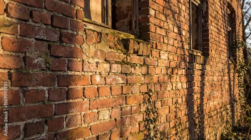 Brick wall in the sunlight. Vintage architectural texture background