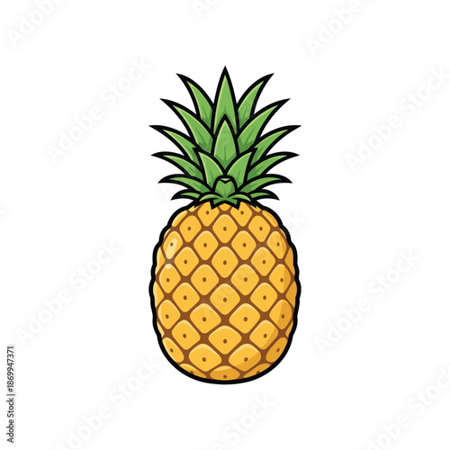 Fresh Pineapple Fruit Vector Illustration