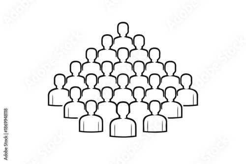 Silhouette Icon of User Group, Customer Base, or Social Community for Marketing and Demographics