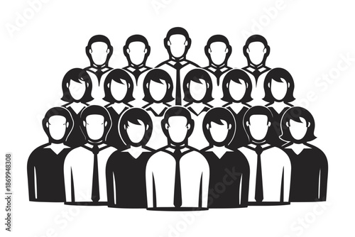 Stylized illustration of a user group silhouette, symbolizing community and customer base
