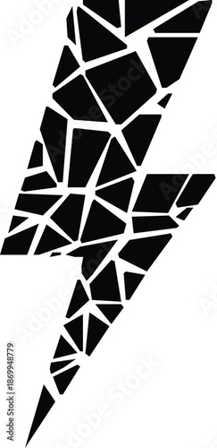 Powerful lightning bolt silhouette illustration vector design element.