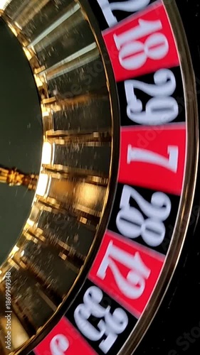 Roulette wheel in an elite casino, the winning number has fallen out. Concept of winning, gambling, jackpot