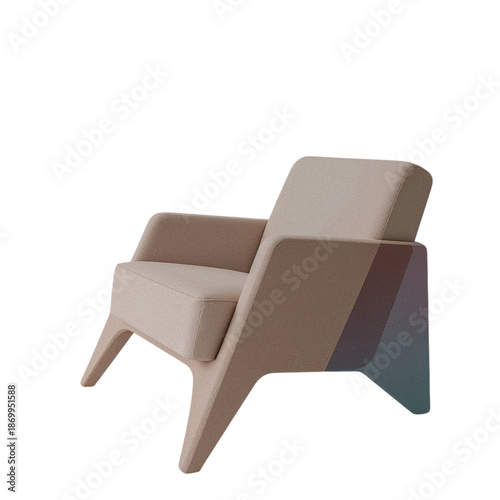 Modern Chair Design in Pastel Colors on a White Background for Interior Decor...