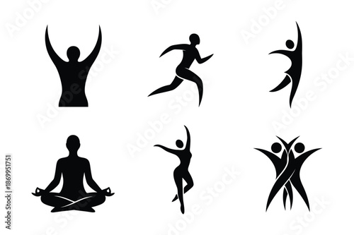 Fitness and Dance Silhouette Icons