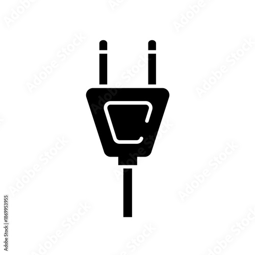 Electric plug, power connector line vector icon