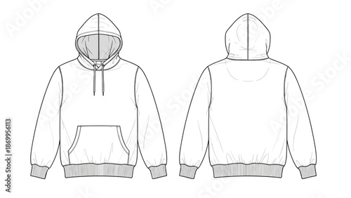 Classic Hoodie Design Template for Vector Illustration