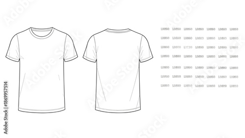 Blank T-Shirt Vector Illustration for Custom Design