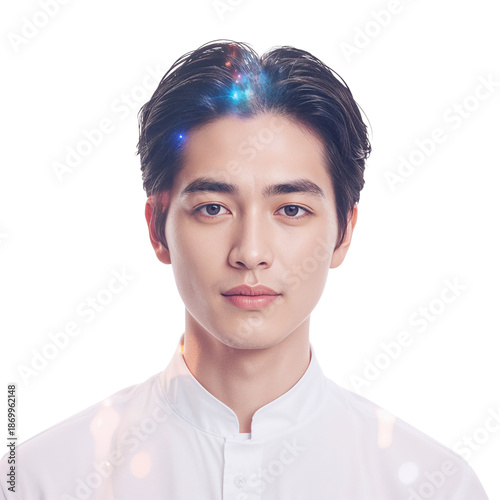 Portrait of a Young Man With Stylish Hair and Confident Expression