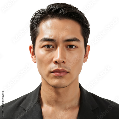 Young Man Poses Confidently in a Formal Suit With a Neutral Expression