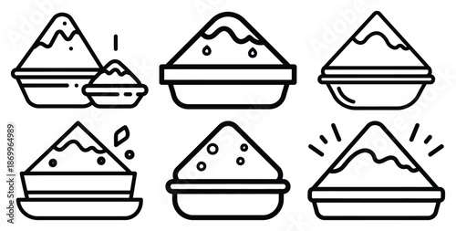 A collection of modern and minimal holi celebration festive excitement outline icon set. Holiday outline icons