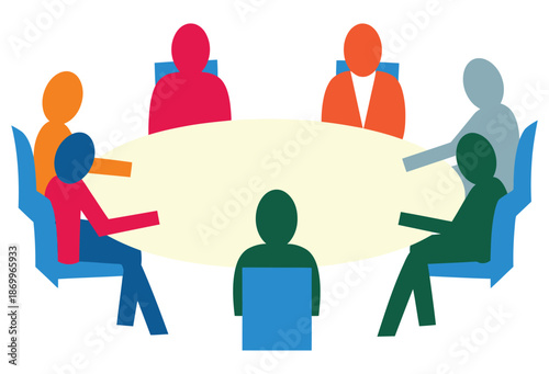 Group of People Sitting Around Table.