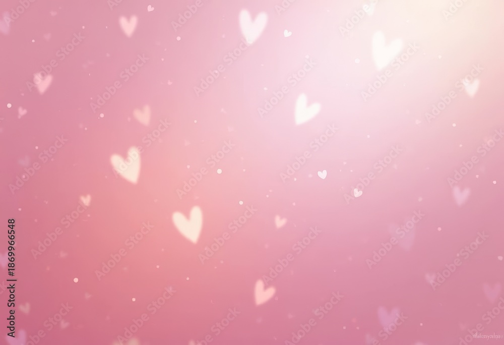 Fototapeta premium Soft pink gradient background with subtle heart light texture