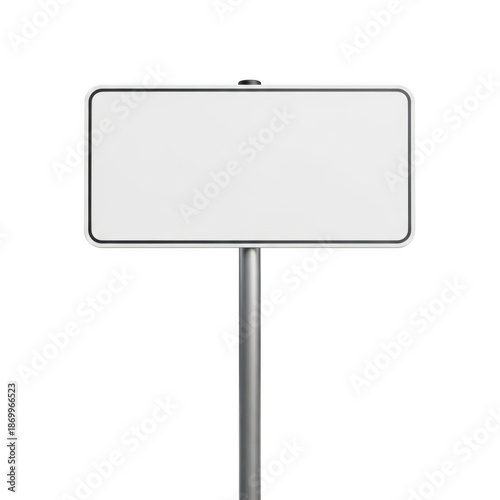 Blank road sign isolated on transparent background