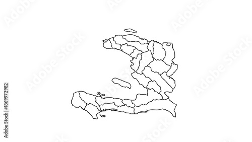 Detailed vector map of Haiti showcasing its distinct administrative divisions and regional boundaries, providing a clear geographical representation for study and reference